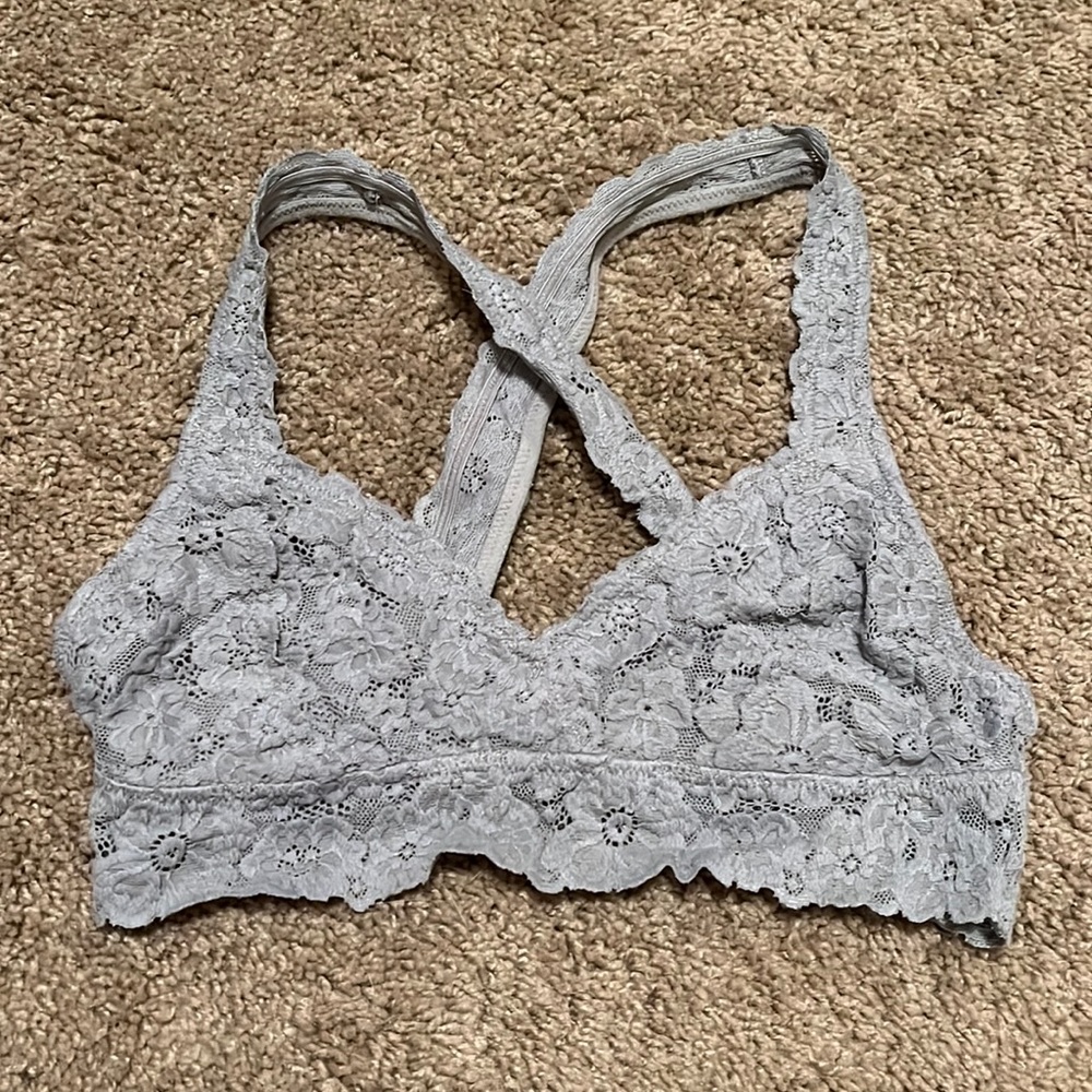 Gray lace bralette